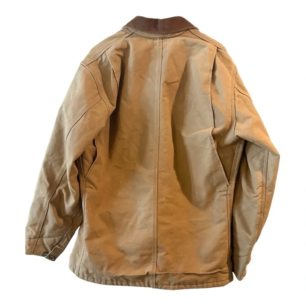 Carhartt Sandstone Canvas Workwear  Lined Chore Jacket Size 44 T